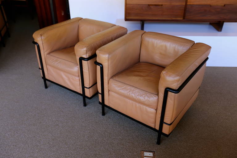 Pair of LC2 Le Corbusier Chairs for Cassina