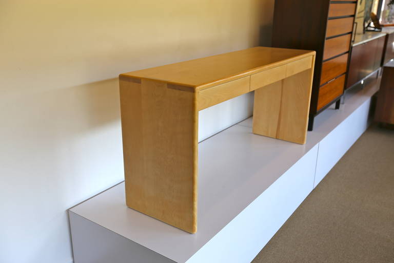 American Solid Birch Console Table by Gerald McCabe