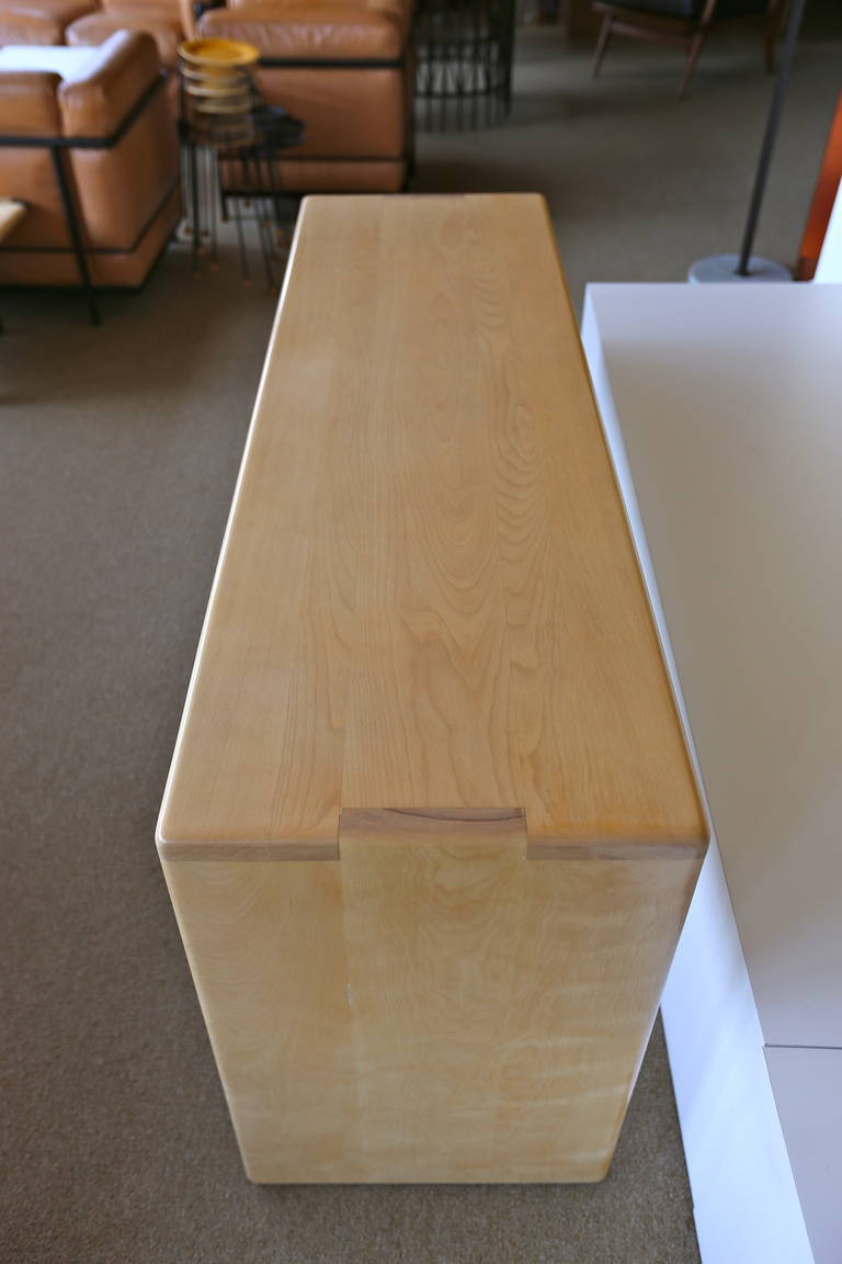 Console Table by Gerald McCabe.  This Piece has Three Recessed Drawers.  Solid Birch Wood Tenon Joinery.