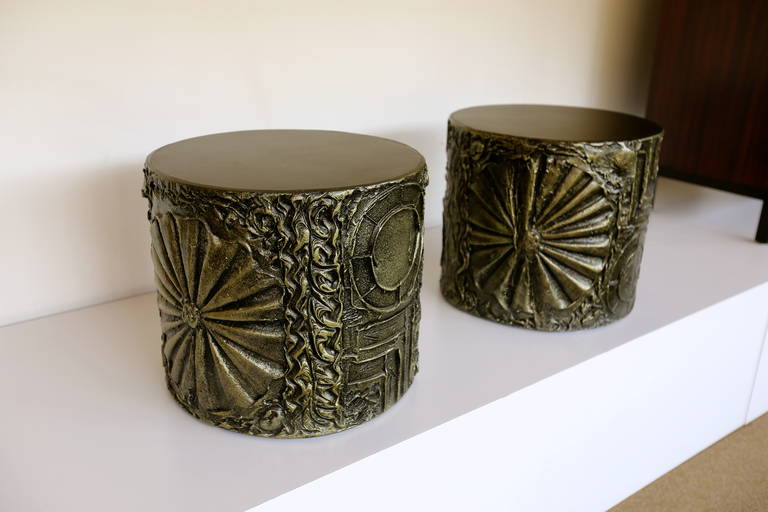 American Pair of Sculptural Brutalist Side Tables by Adrian Pearsall