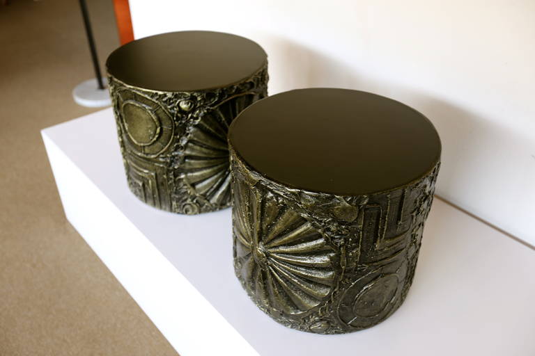 Mid-Century Modern Pair of Sculptural Brutalist Side Tables by Adrian Pearsall