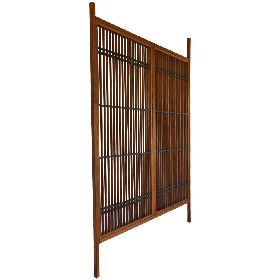 Teak and Mahogany Screen or Room Divider