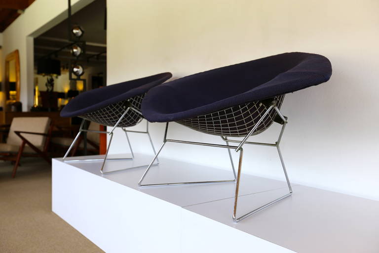 American Pair of Early Bertoia Diamond Lounge Chairs for Knoll