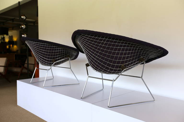 Modern Pair of Early Bertoia Diamond Lounge Chairs for Knoll