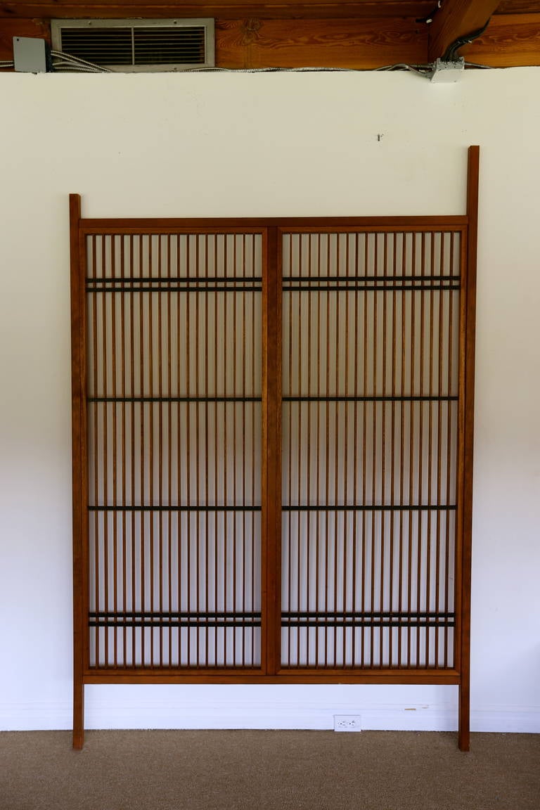 Mid-20th Century Teak and Mahogany Screen or Room Divider