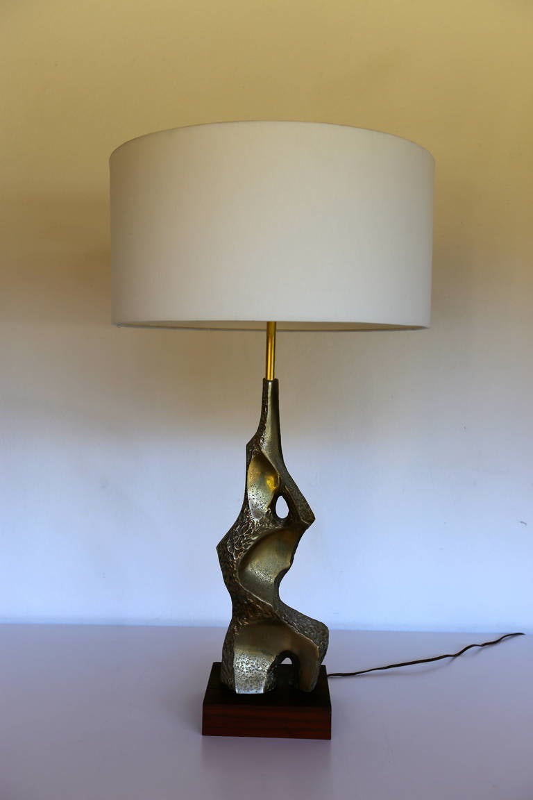 Sculptural Brutalist lamp.