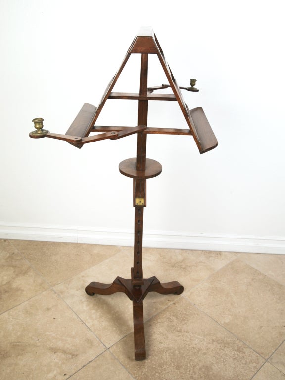 French duet mahogany music stand In Excellent Condition In Costa Mesa, CA