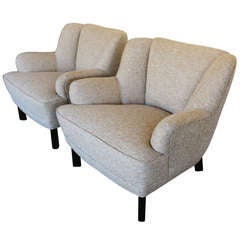 Pair of Custom Paul Laszlo Lounge Chairs