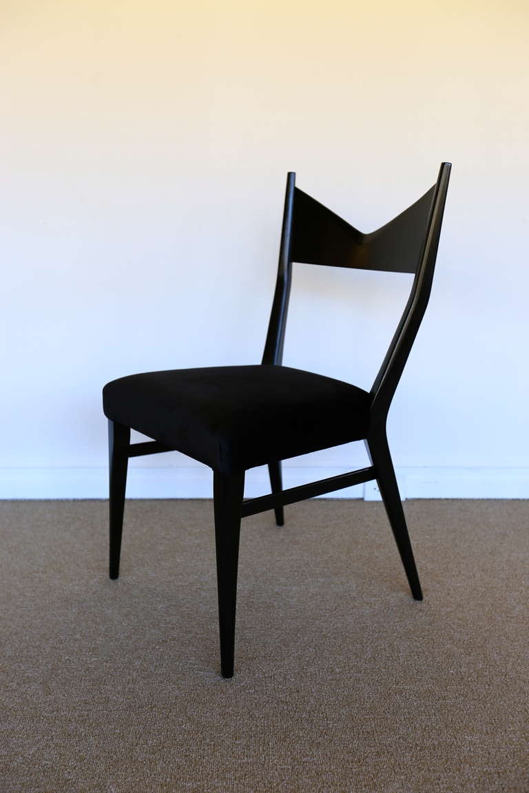 Mid-Century Modern Six ebonized mahogany dining chairs by Paul McCobb for Calvin