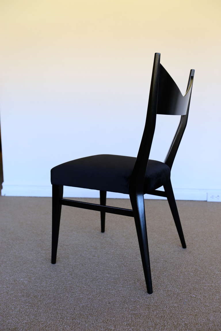 Mid-20th Century Six ebonized mahogany dining chairs by Paul McCobb for Calvin