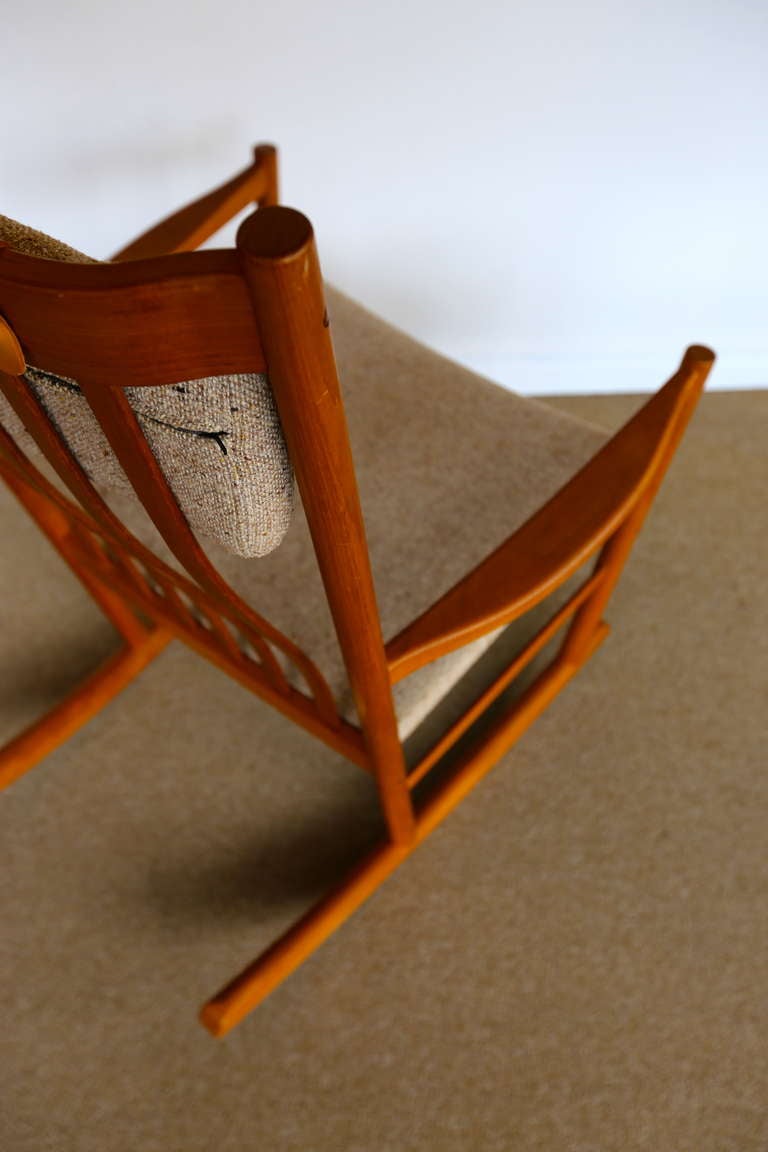 Teak Rocking Chair Designed by Hans Wegner In Excellent Condition In Costa Mesa, CA