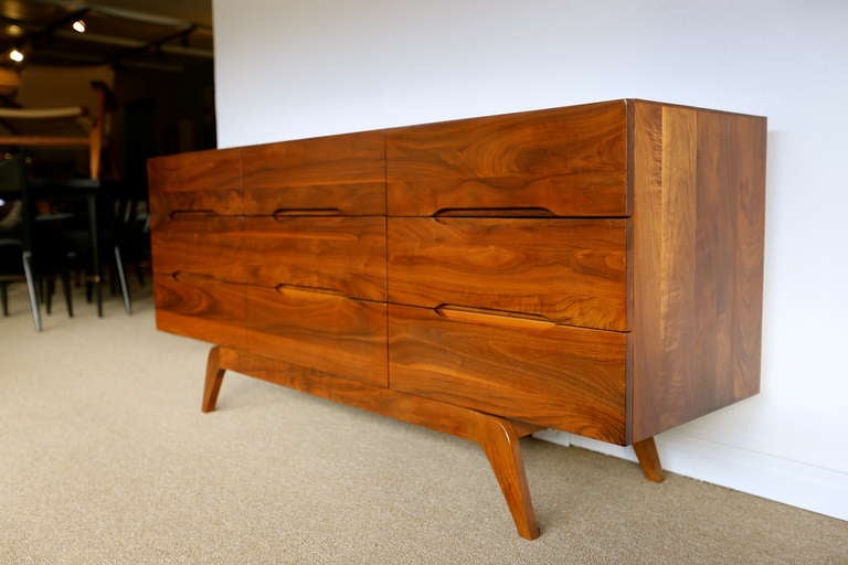 Solid Walnut Sculptural Dresser