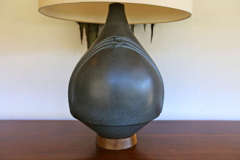 Large ceramic lamp by California artist David Cressey.