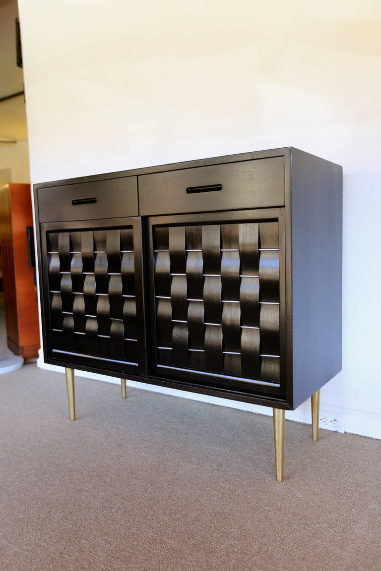 Ebonized Woven Front "Basket Weave" by Edward Wormley at 1stdibs