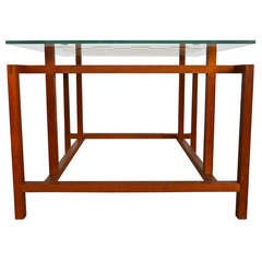 Retro Architectural Teak Side / Game Table by Henning Norgaard for Komfort