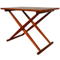 Danish Campaign Style Folding Side Table