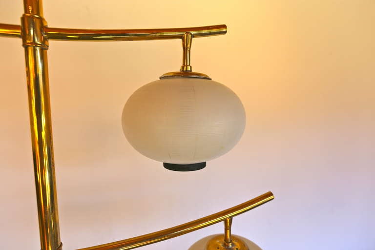 Unknown Three Tiered Brass Floor Lamp