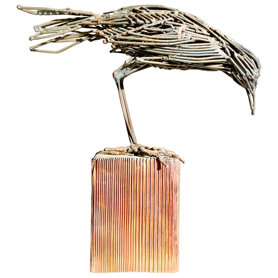Wire Bird Sculpture at 1stdibs