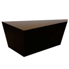 Custom Geometric Black Lacquered Console Table