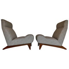 Rare Pair of Lounge Chairs by Edward Wormley for Dunbar