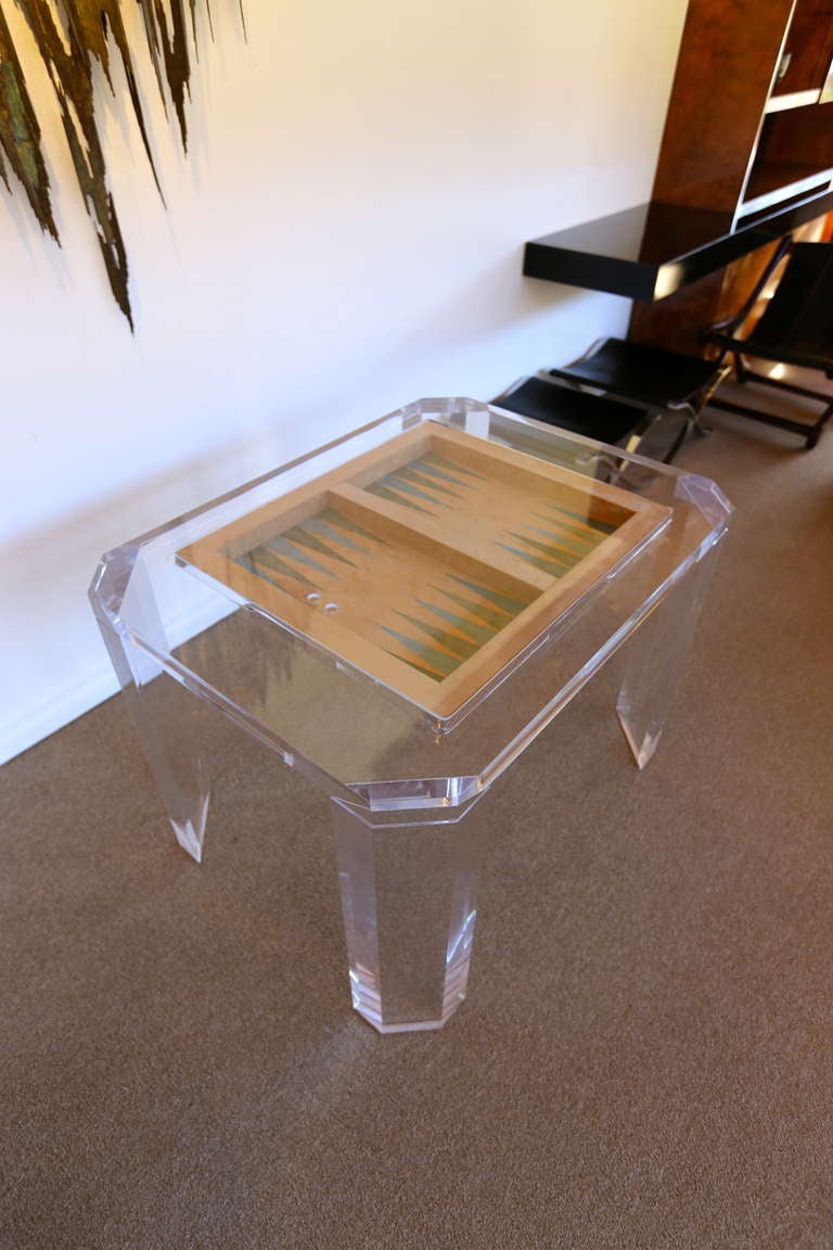 Late 20th Century Lucite Backgammon Game Table by Charles Hollis Jones