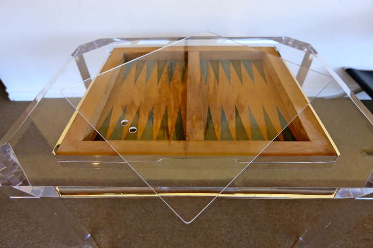 American Lucite Backgammon Game Table by Charles Hollis Jones