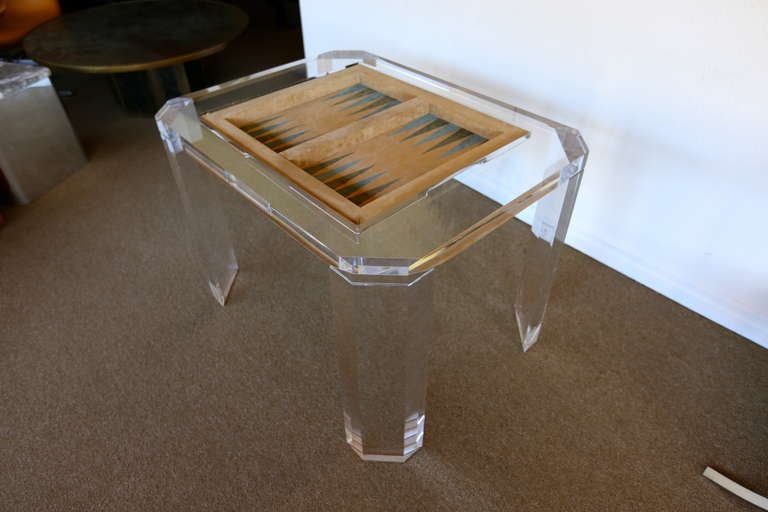 Lucite Backgammon Game Table by Charles Hollis Jones 4