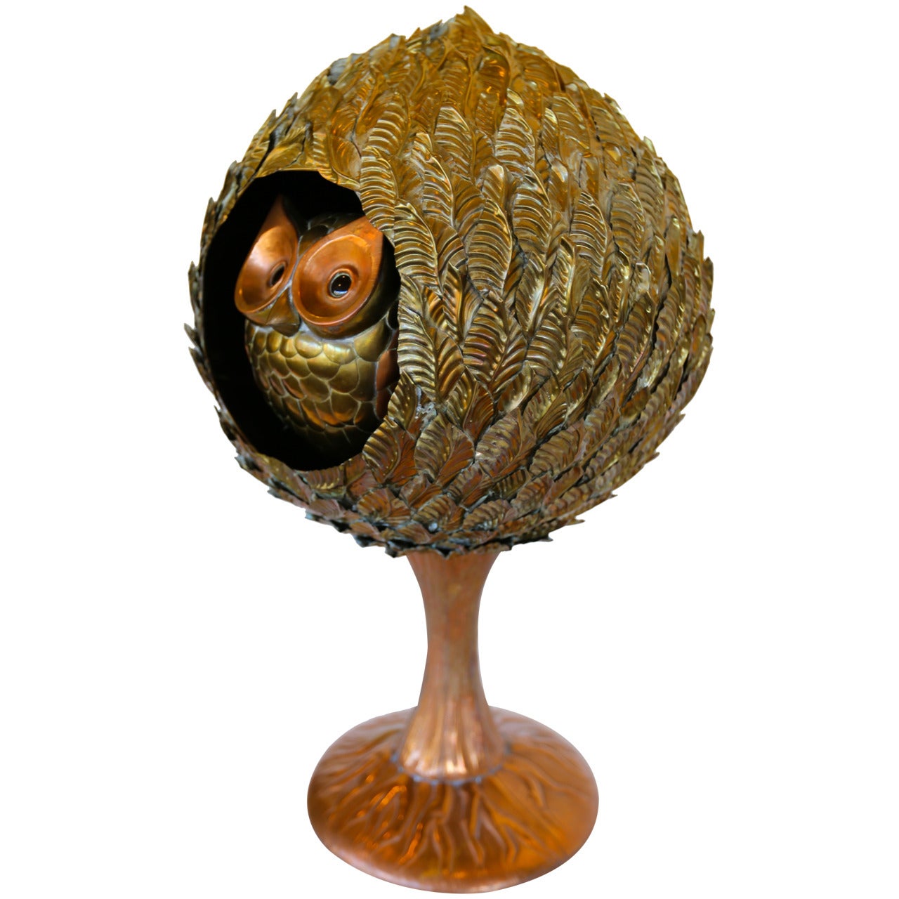 Sergio Bustamante Owl Nesting Sculpture