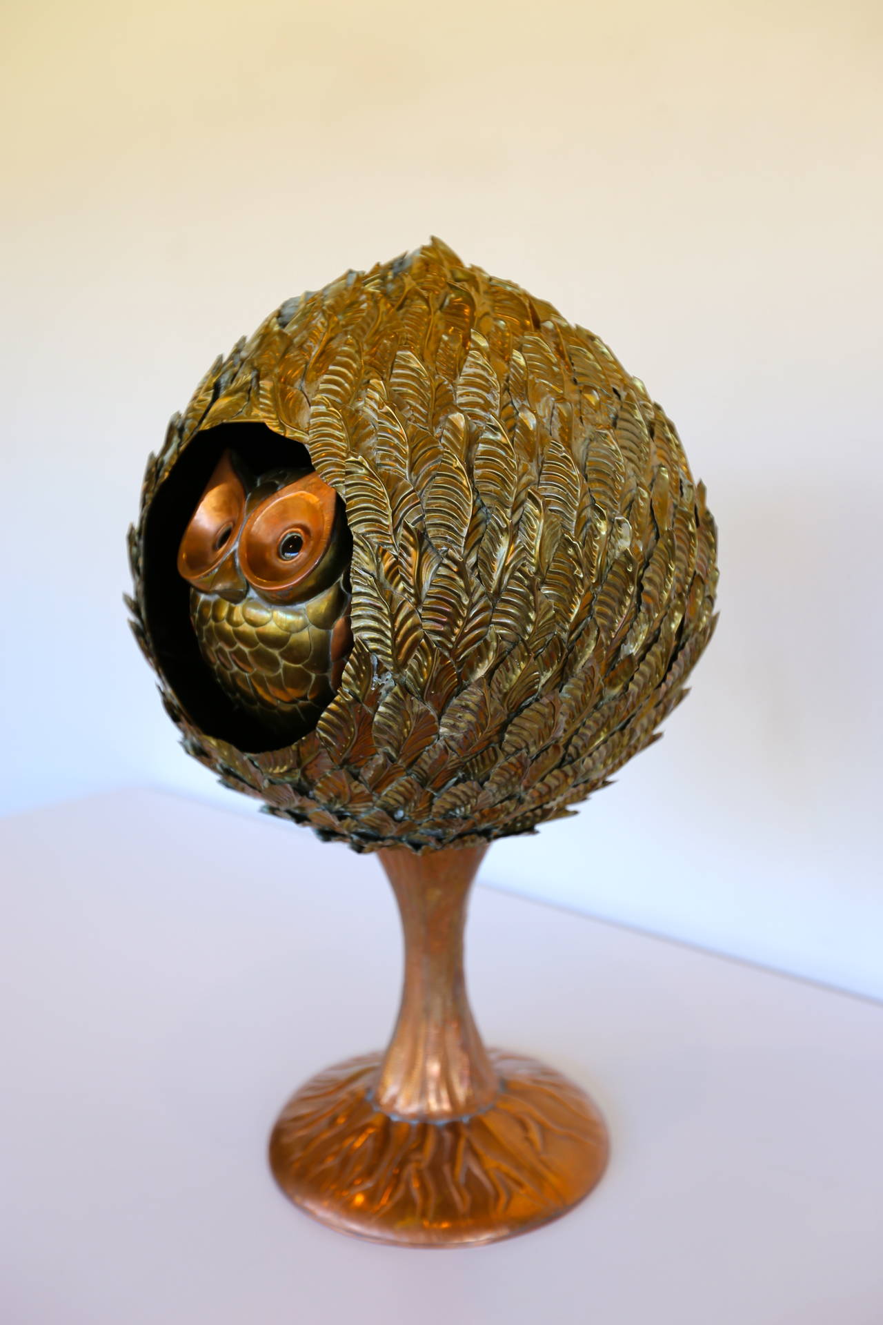 Mexican Sergio Bustamante Owl Nesting Sculpture