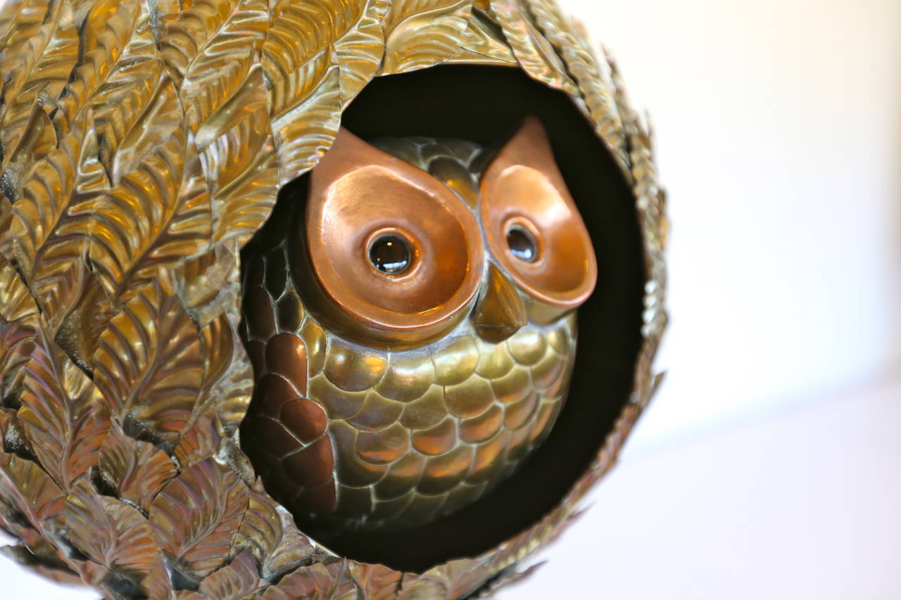 20th Century Sergio Bustamante Owl Nesting Sculpture