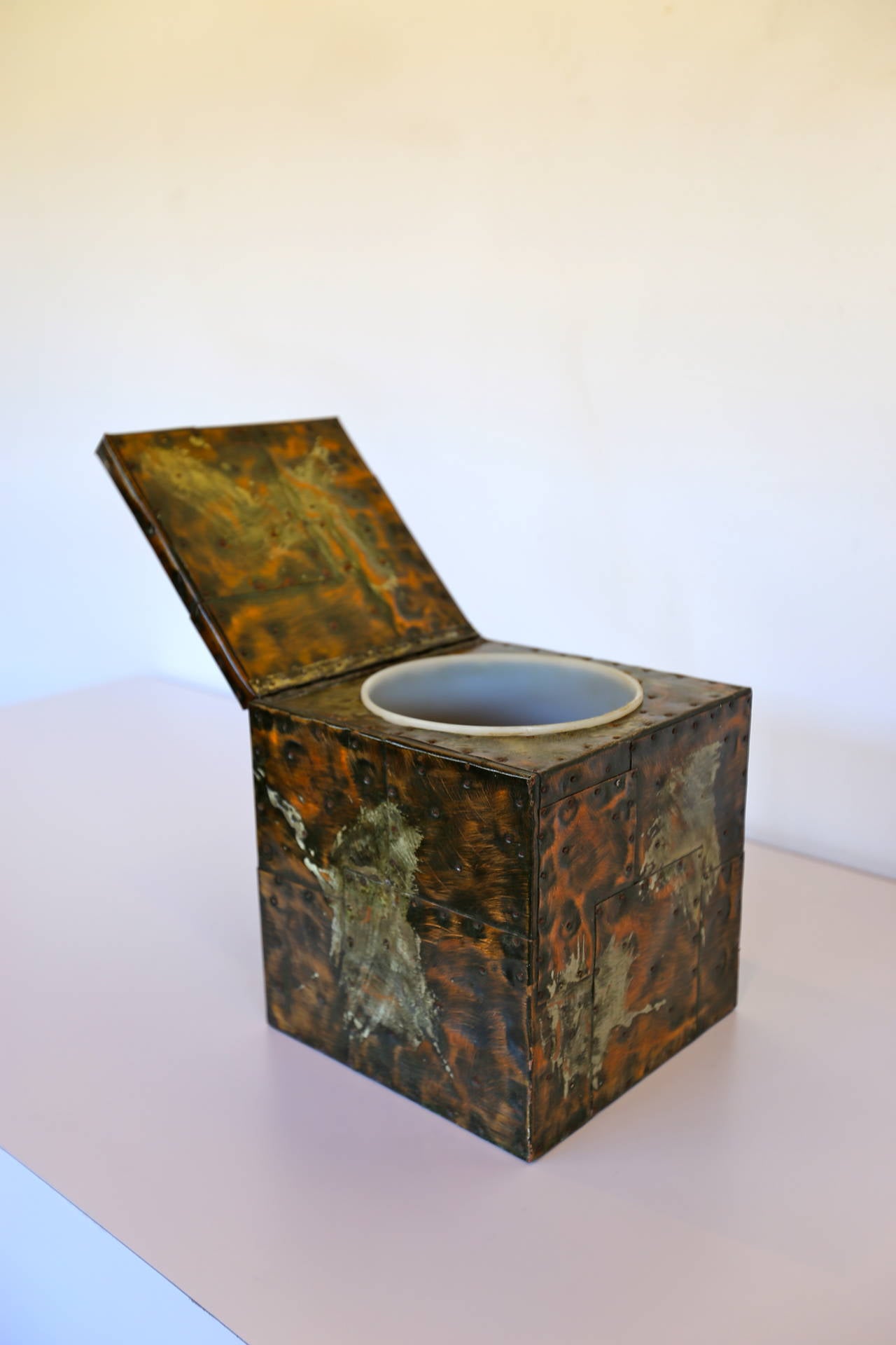 Brutalist Ice Bucket by Paul Evans 1