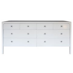 Satin white lacquered dresser by JOHN VAN KOERT