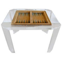 Lucite Backgammon Game Table by Charles Hollis Jones