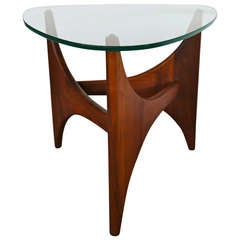 Sculptural walnut side table by Adrian Pearsall