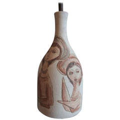 Hand Painted Ceramic Studio Lamp by Fantoni