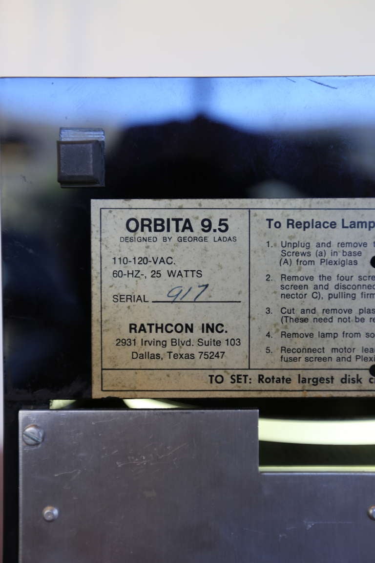 Orbita Clock by George Ladas for Rathcon Inc. In Excellent Condition In Costa Mesa, CA