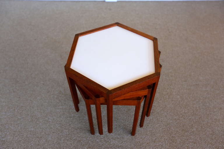 Set of Three Hans C. Andersen Octogonal Stacking Tables In Excellent Condition In San Juan Capistrano, CA