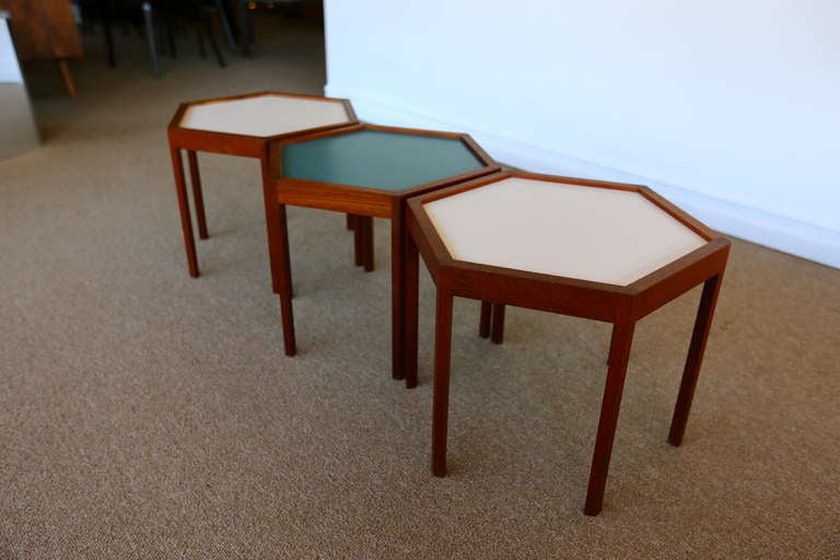 Mid-Century Modern Set of Three Hans C. Andersen Octogonal Stacking Tables