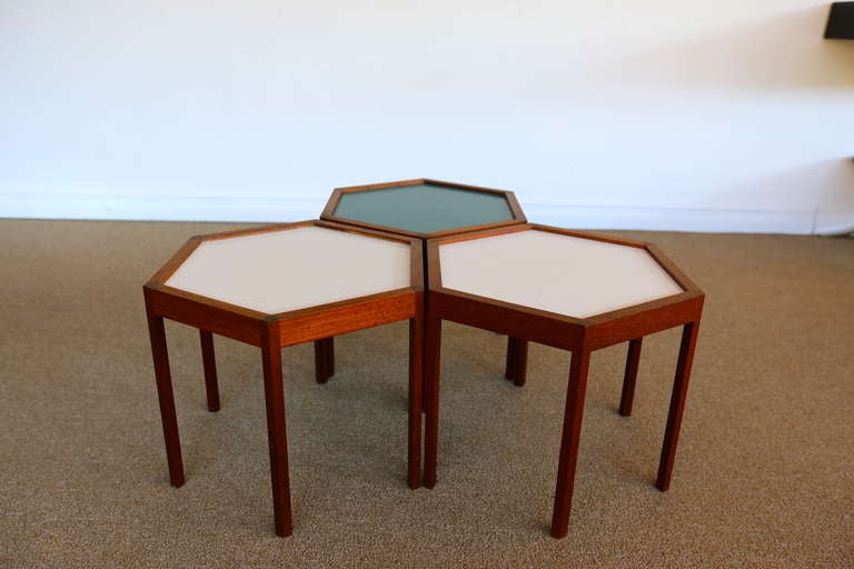 Set of Three Hans C. Andersen Octogonal Stacking Tables.