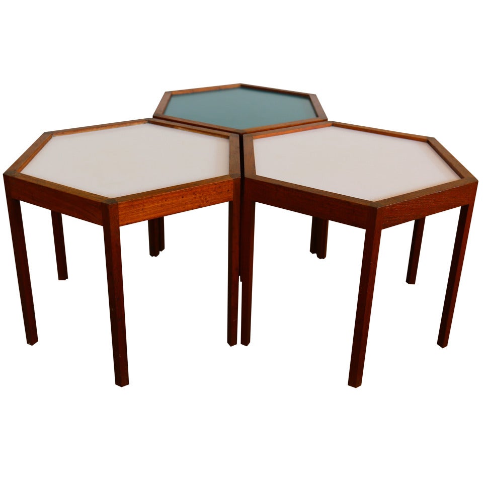 Set of Three Hans C. Andersen Octogonal Stacking Tables
