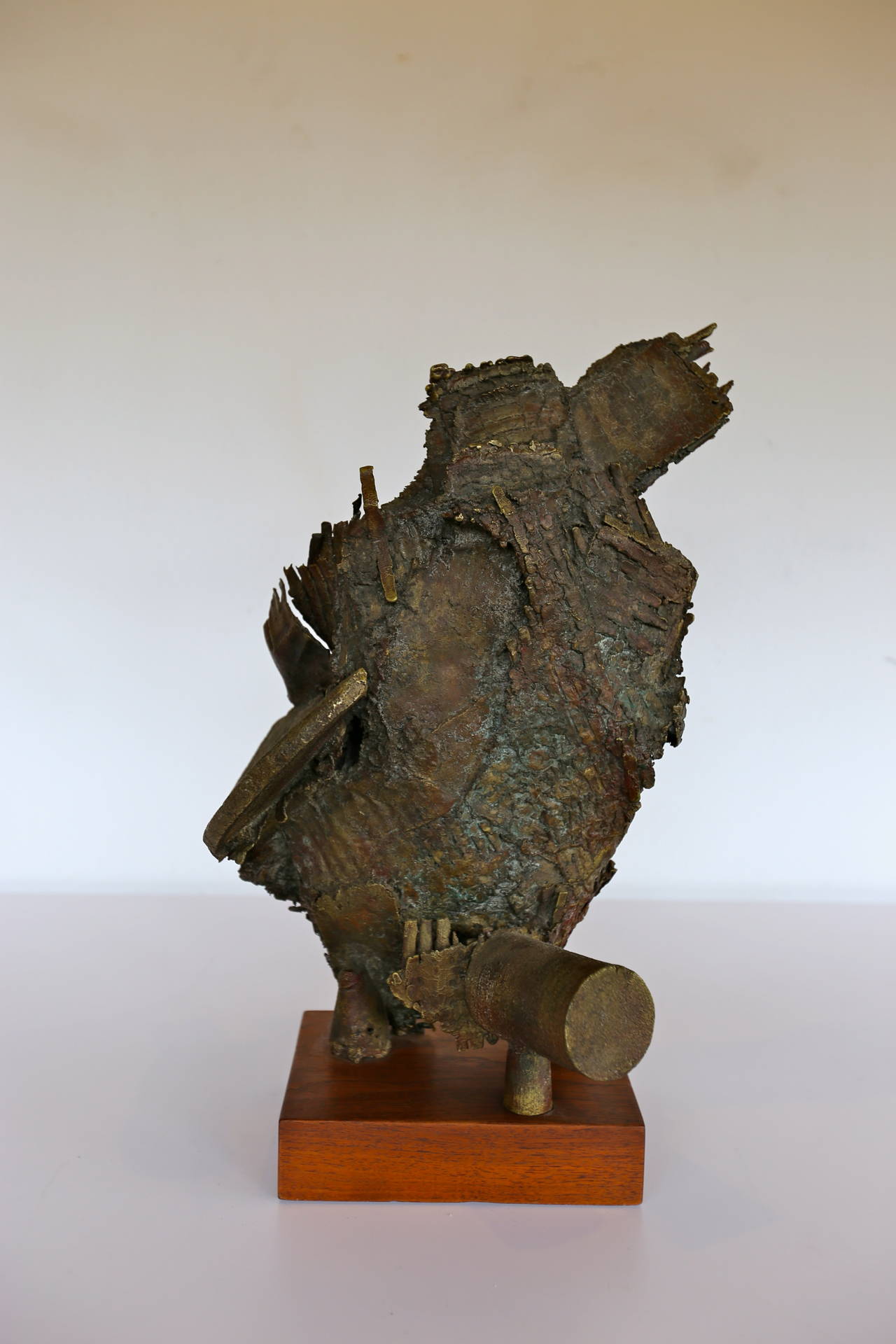 Abstract bronze sculpture by California artist Russell Baldwin.