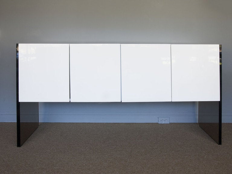 Late 20th Century Smoked Lucite Credenza By Milo Baughman For Thayer Coggin