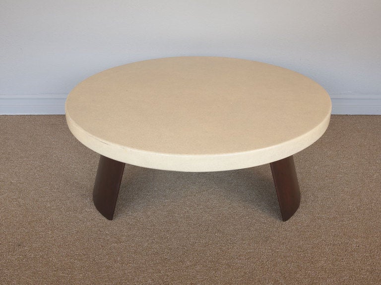 American Round Cork Top Table By Paul Frankl For Johnson Furniture