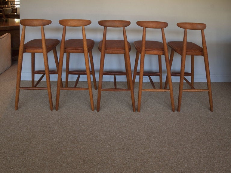 Barstools By Vilhelm Wohlert For Odense Mobelfabrik In Good Condition In Costa Mesa, CA