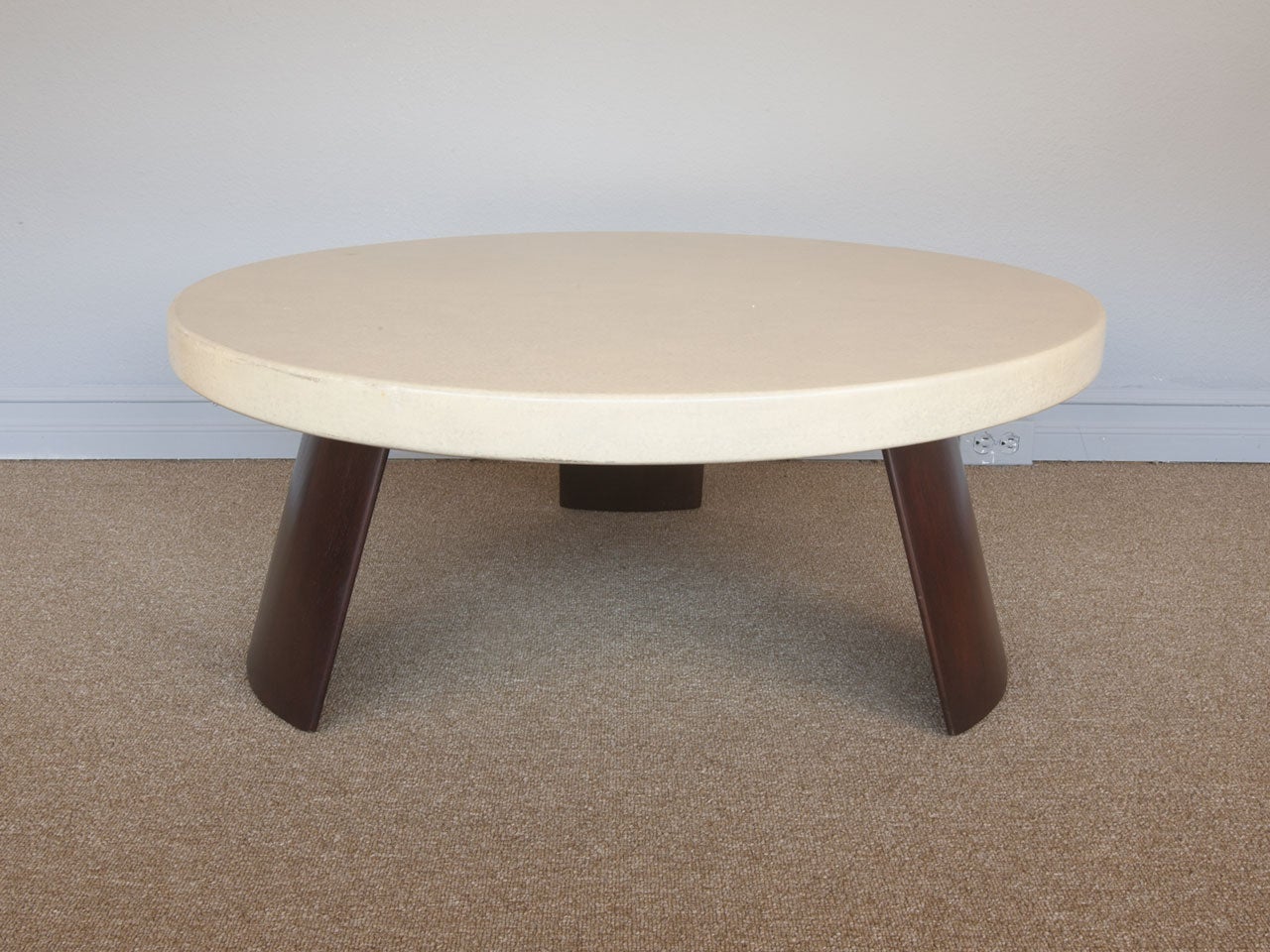 Round Cork Top Table By Paul Frankl For Johnson Furniture