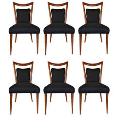 Rare Set of Six Dining Chairs by Melchiorre Bega