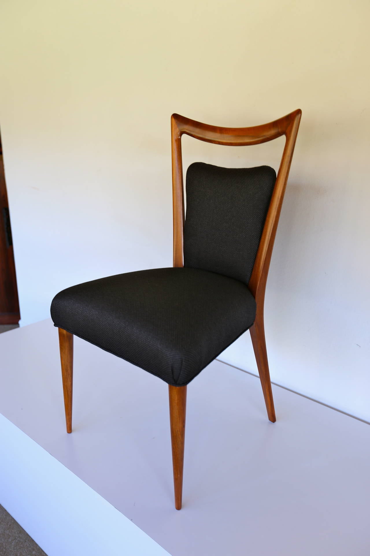 Mid-Century Modern Rare Set of Six Dining Chairs by Melchiorre Bega