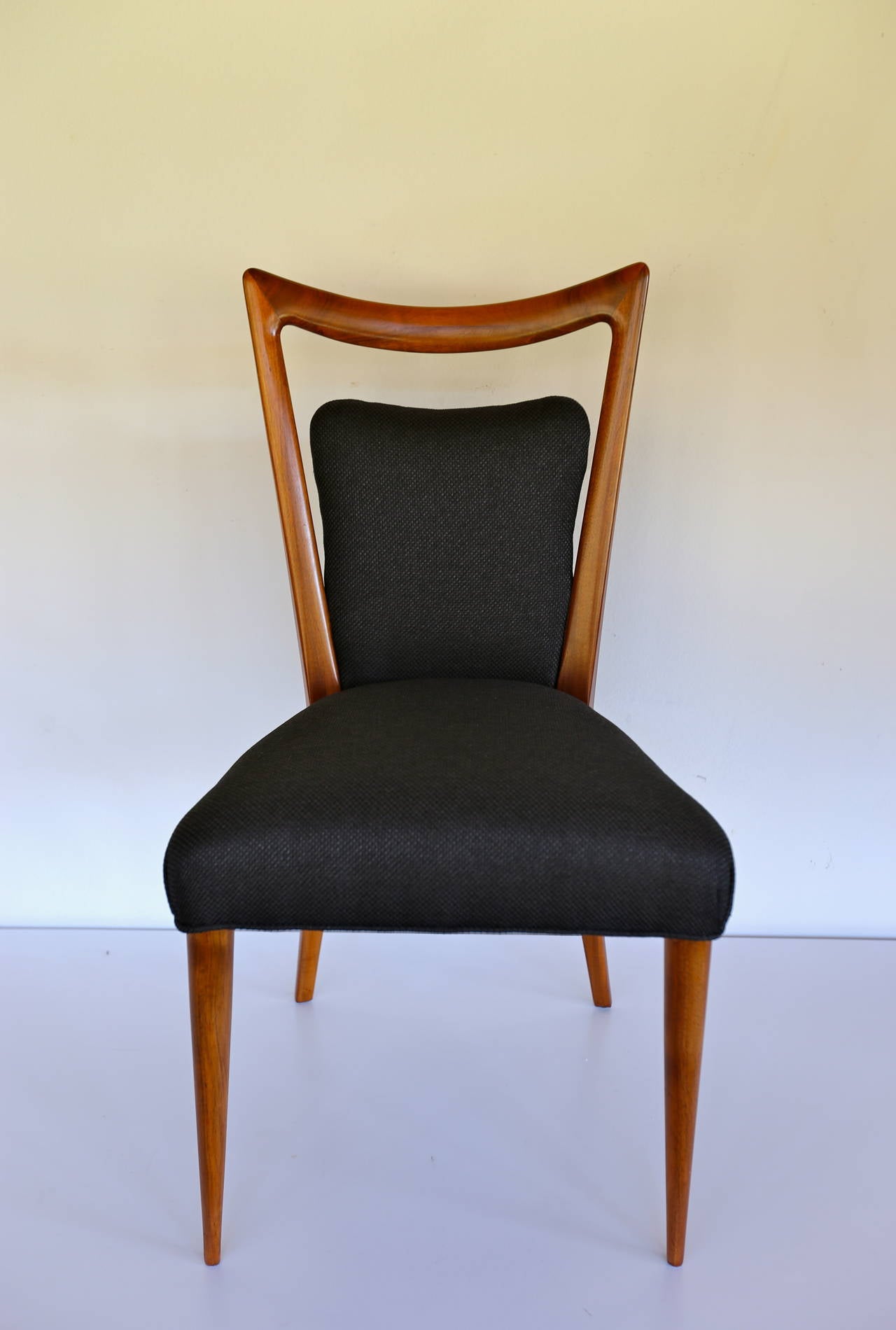 Rare Set of Six Dining Chairs by Melchiorre Bega In Excellent Condition In Costa Mesa, CA