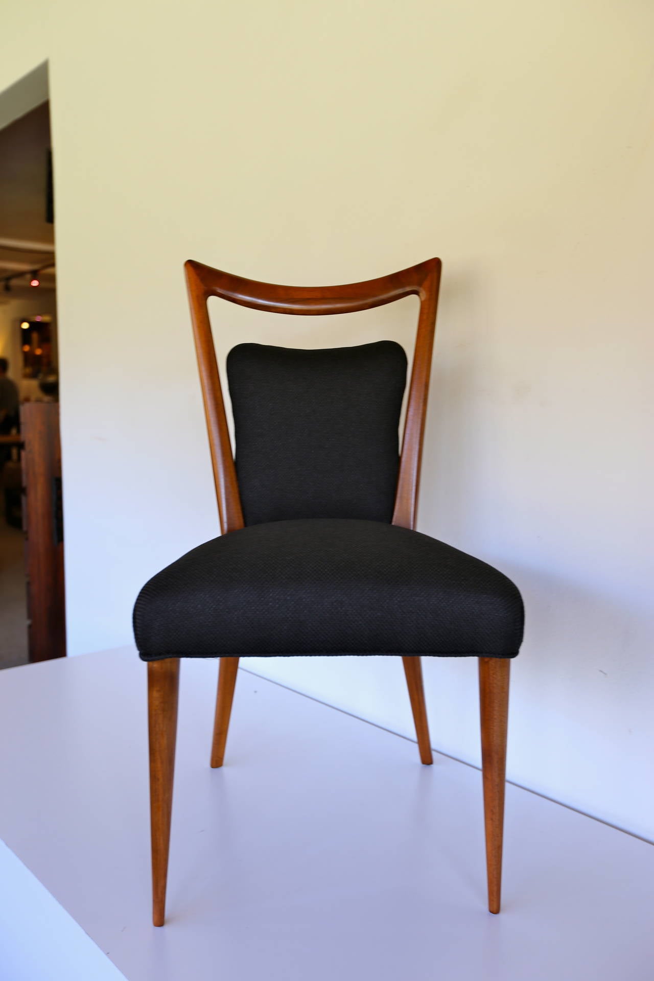 Rare set of six dining chairs by Melchiorre Bega.