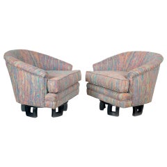 Vintage William " Billy " Haines pair of swivel club chairs